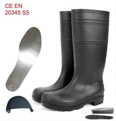 खरीदें रबर S5 औद्योगिक सुरक्षा Gumboots पीवीसी गम बूट एंटी स्मैश ऑनलाइन निर्माण